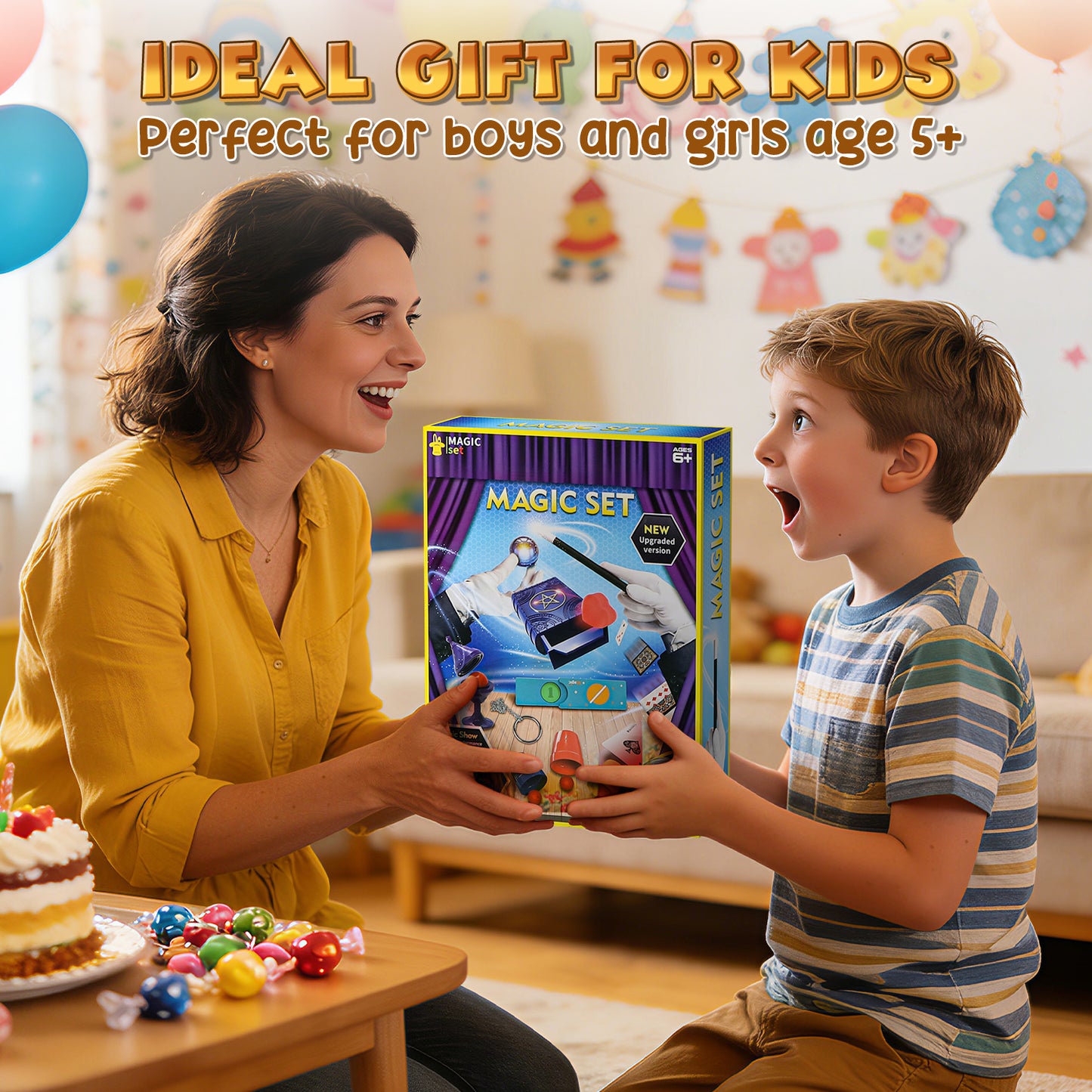 Magic Kit, Magic Set with Manual and Video Tutorials, Magic Kits for 6 7 8 9 Year Old Boys Girls, Birthday Christmas Gifts for Kids Age 6-9