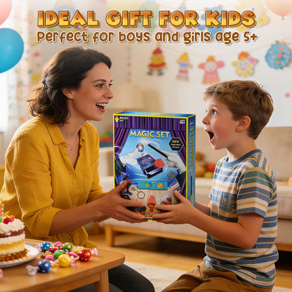 Magic Kit, Magic Set with Manual and Video Tutorials, Magic Kits for 6 7 8 9 Year Old Boys Girls, Birthday Christmas Gifts for Kids Age 6-9