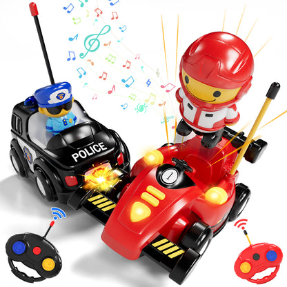 LC Remote Control Cartoon Cars for Toddlers, Race RC Car - Toys for 2 3 4 5 Year Old Boy - Easter Birthday Toy Gift Ideas for Toddler