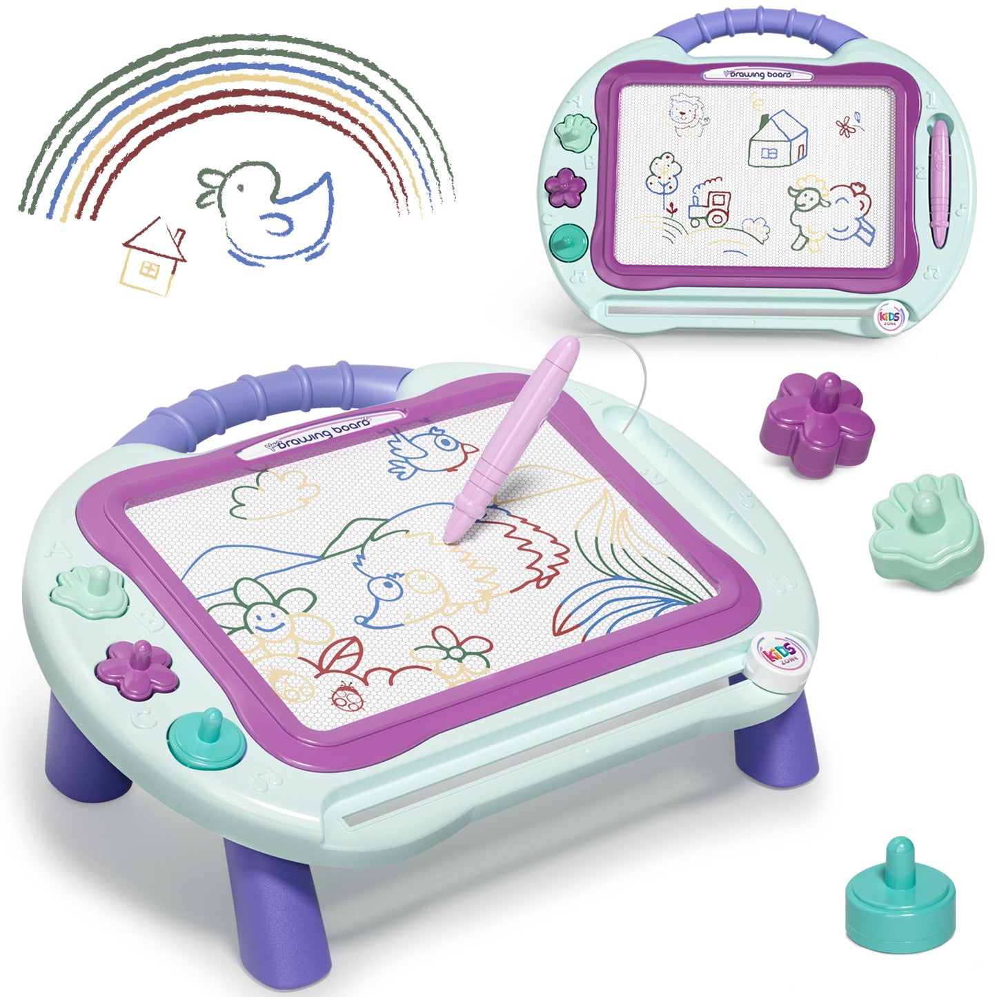 Magnetic Drawing Board for Toddlers 1-3, Erasable Sketch Writing Doodle Pad with 1 Magnet Pen & 3 Stampers, Education Learning Toys, Educational Toys for Toddlers Age 2
