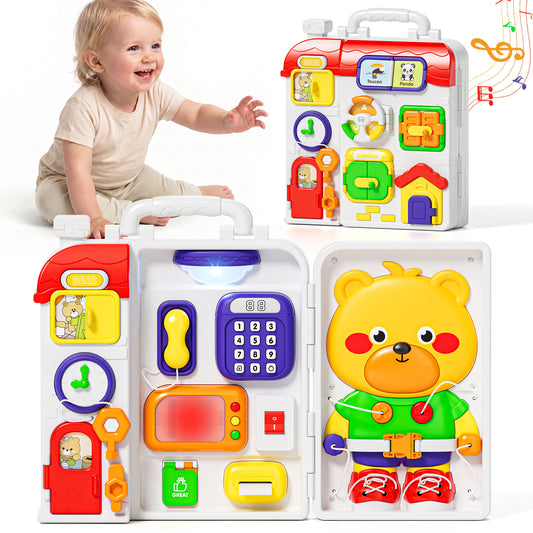 Montessori Learning Toys for 1 Year Old, Busy Board for Toddlers, Toddler Toys for Boys Girls 1 2 3 Year Old, Preschool Toys, Perfect Birthday Gift