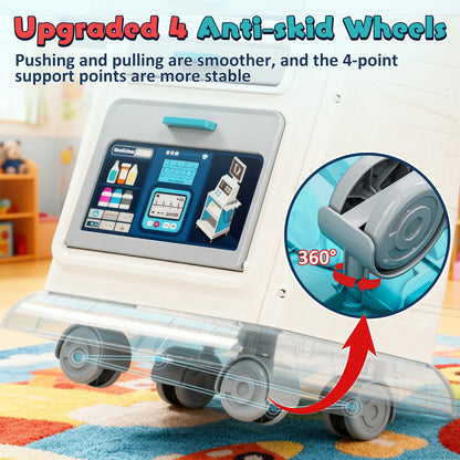 Doctor Kit for Toddlers 3-5, Pretend Play Medical Kit Toy, Toddler Medical Cart Toy with Sound & Medical Accessories for 2 3 4 5 Year Old Boys Girls Birthday Gifts