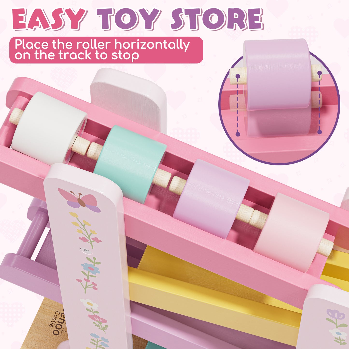 LC Car Ramp Toys for Toddlers 1-3, Toys for 1 Year Old, Dinosaur Wooden Race Track for Toddlers, Upgraded Toddler Car Ramp, Montessori Learning Toys, Best Gifts for Baby Boys Girls