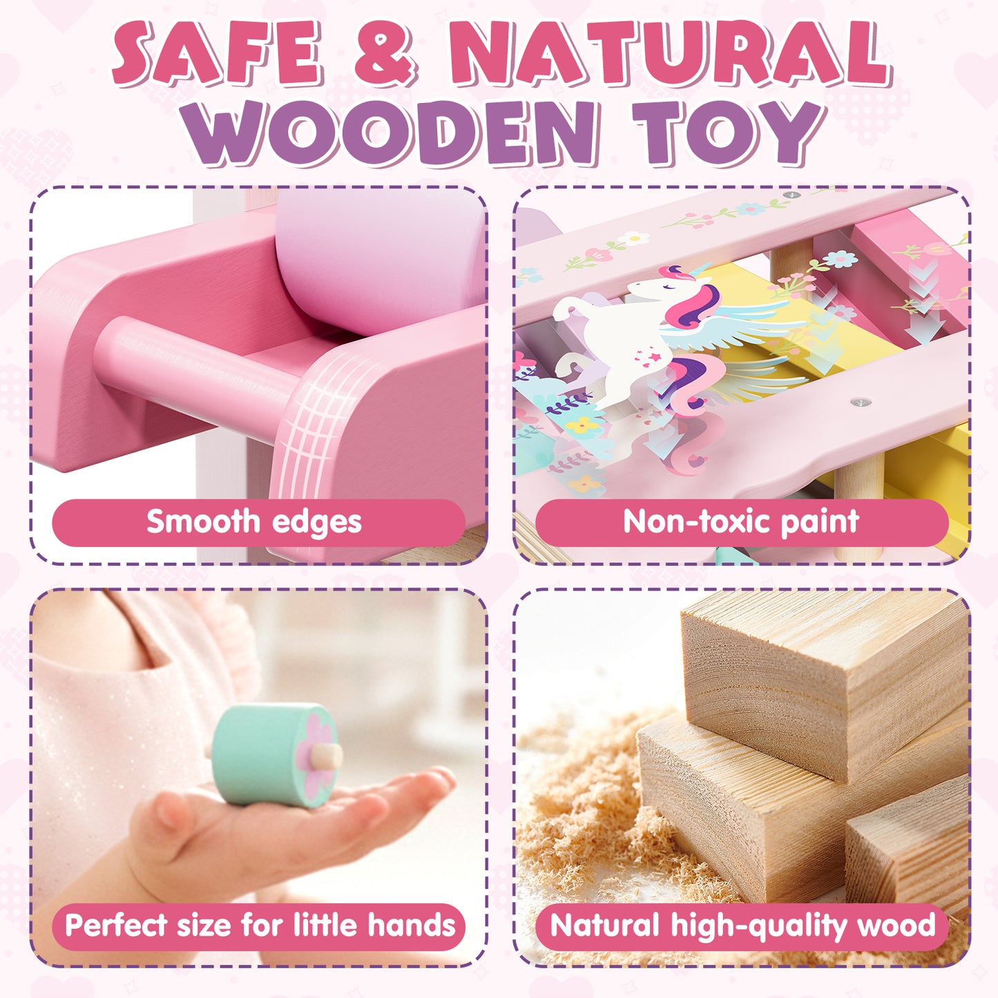 Car Ramp Toy, Toddler Race Car Tracks for Toddlers 2-4 Year Old, Wooden Toys for 1 Year Old, Montessori Toy Car Ramp Toy Set for 2 3 4 Year Old Kids Birthday Gifts