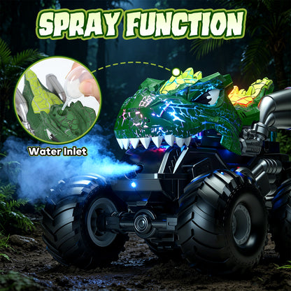 Remote Control Cars, Monster Truck Toys for Boys 3-7 Year Old, RC Monster Trucks with Lights & Spray, 2.4Ghz RC Monster Truck with 2 Rechargeable Batteries, Toys for 3-7 Year Old Boys Gift