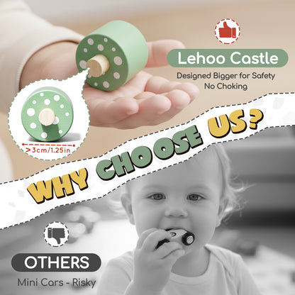 LC Car Ramp Toys for Toddlers 1-3, Toys for 1 Year Old, Dinosaur Wooden Race Track for Toddlers, Upgraded Toddler Car Ramp, Montessori Learning Toys, Best Gifts for Baby Boys Girls