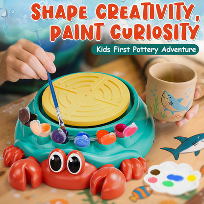 Pottery Wheel for Kids, Kids Pottery Wheel Kit for Girls Boys, Art and Crafts for Kids Ages 8-12, Clay Making Pottery Wheel with Foot Pedal & Sculpting Tools