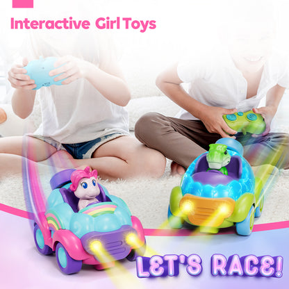 Remote Control Car for Toddlers, Rechargeable RC Cars for Toddler Toys 2-3, Toys for Ages 2-4 Unicorn with Lights & Music, 2 3 4 Year Old Boy Toys