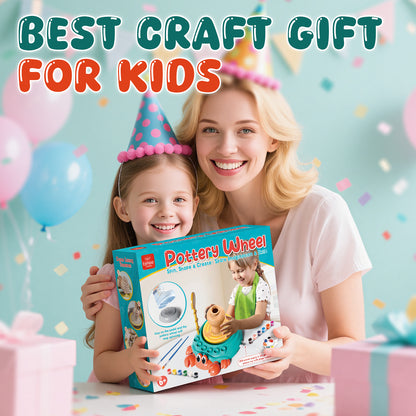 Pottery Wheel for Kids, Kids Pottery Wheel Kit for Girls Boys, Art and Crafts for Kids Ages 8-12, Clay Making Pottery Wheel with Foot Pedal & Sculpting Tools